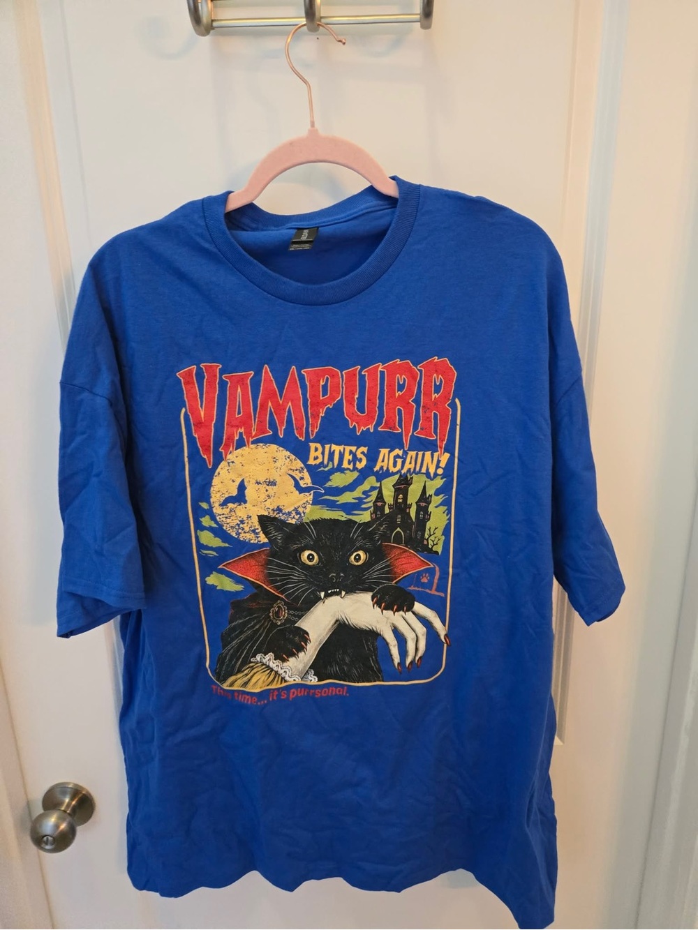 Women’s 2XL Vampurr Black Cat Halloween Graphic T-Shirt NWOT - Picture 3 of 3